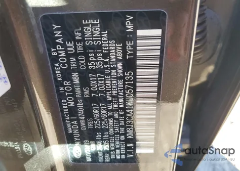 2019 Hyundai Tucson Limited из США, поврежденный, VIN KM8J3CA41KU057135